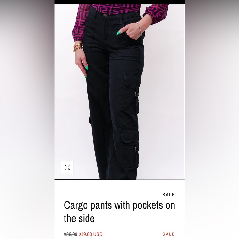 black Cargo pants/ NWT